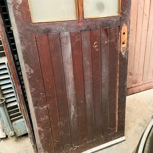 Puerta Interior Madera Oscura con Vidrio y Hoja de Madera - imagen 4
