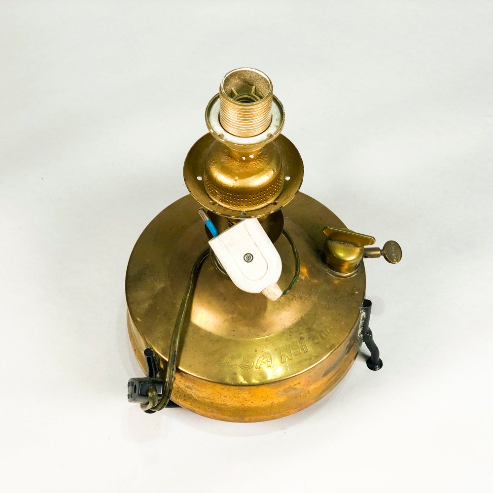 Lámpara de sobremesa en bronce tipo lámpara de kerosene - imagen 2