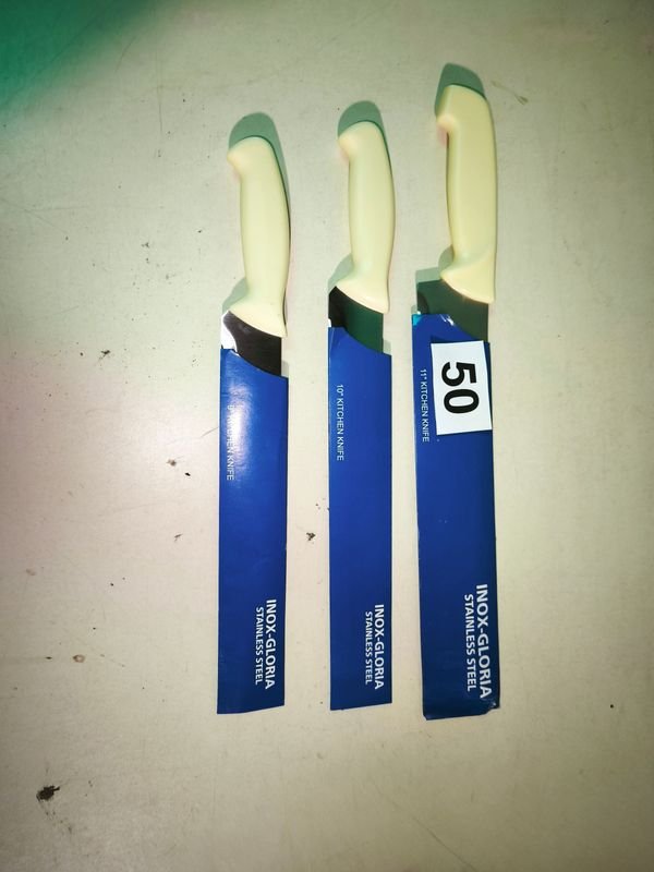 Juego de 3 Cuchillos de Carnicero Inox-Gloria