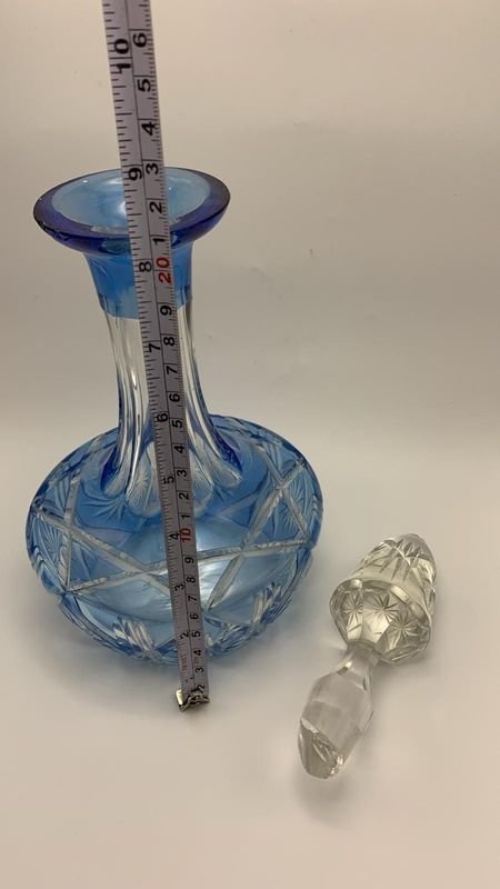 Botella de cristal azul y clara - imagen 4