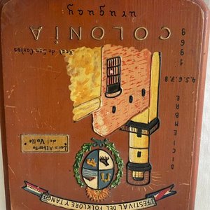 Banderines y Llavero de Madera Colonia del Sacramento 1969 - imagen 2