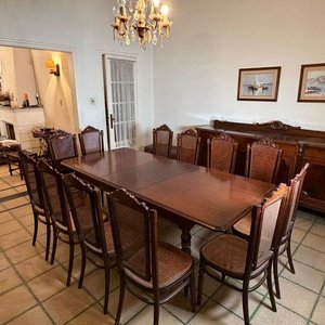 Juego de Comedor de Madera con 12 Sillas Estampilladas - imagen 1