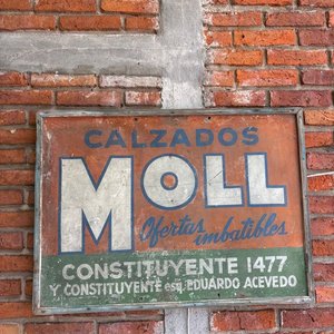 Cartel Antiguo Chapa Calzados Moll Montevideo Vintage Coleccionismo - imagen 4