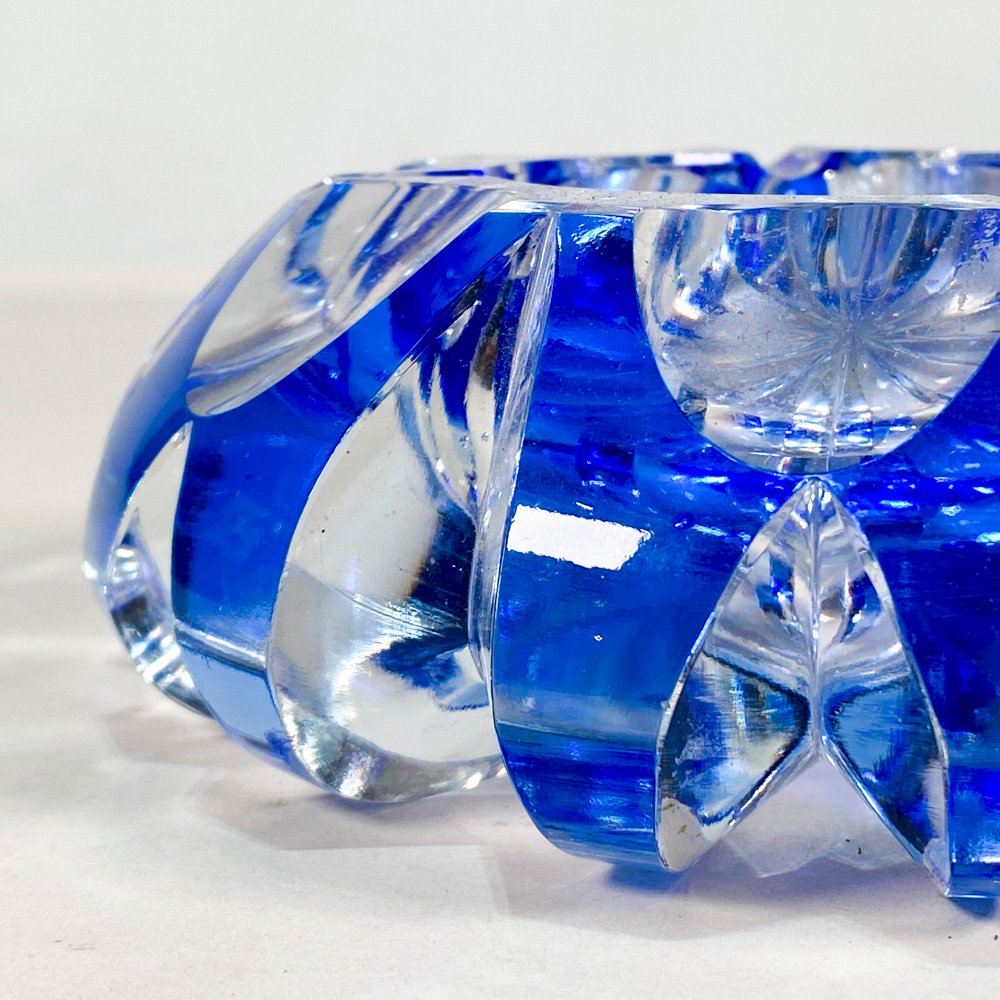 Cenicero hialino de vidrio azul - imagen 3