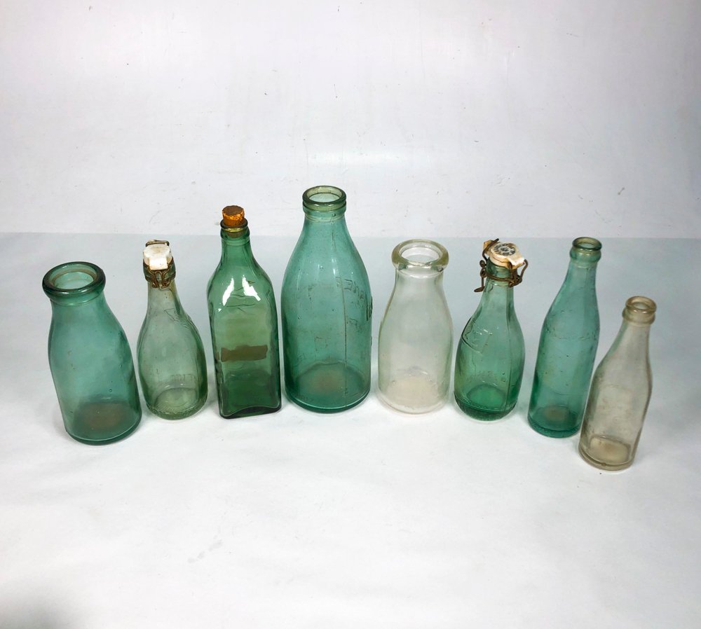 Lote de Botellones Antiguos de Vidrio Hialino