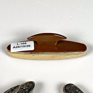 Tres Pulidores de Uñas (Polissoir) con Detalles en Plata y Baquelita - imagen 4