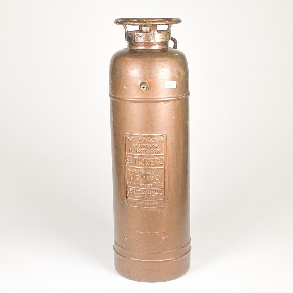 Extinguidor Antiguo "El Torero" de Cobre