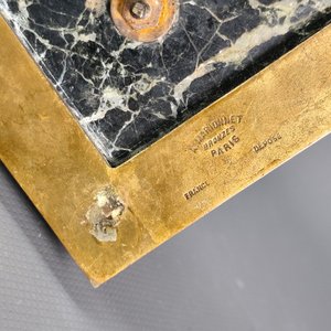 Tintero de Escritorio en Mármol y Bronce con Figura de Perro Firmada A. Marionnet - imagen 11
