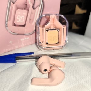 Auriculares Inalámbricos Rosados Ultra Pods Max con Bluetooth y Pantalla LED - imagen 3