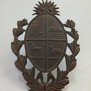 Conjunto Decorativo Bandera Uruguay Bronce y Mármol - imagen 3