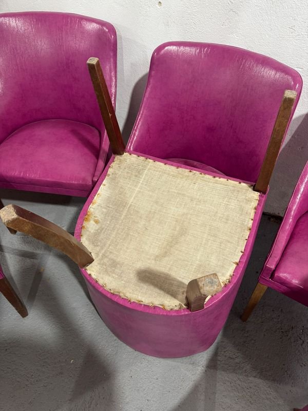 Sillas/Butacas de Madera Tapizadas Cuero Ecológico Color Lila - imagen 2