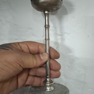Antiguo Timbre de Mesa Plateado con Base de Piedra - imagen 4