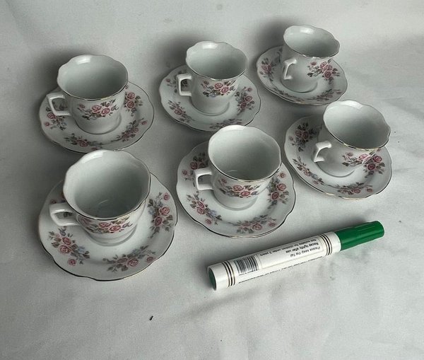 Tazas de porcelana con patrón floral - imagen 4