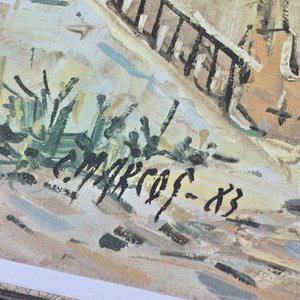 Lote de 3 Obras: Óleo Paisaje Marino y 2 Láminas Enmarcadas - imagen 4