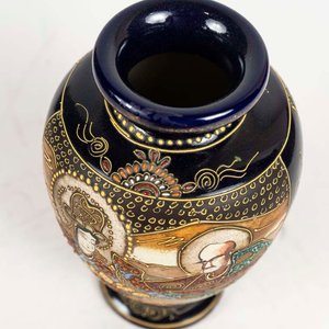 Florero Japonés de Loza Satsuma con Personajes - imagen 2