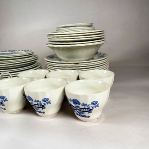 Juego de Loza Inglesa Azul "Willow Pattern" - 55 Piezas - imagen 3