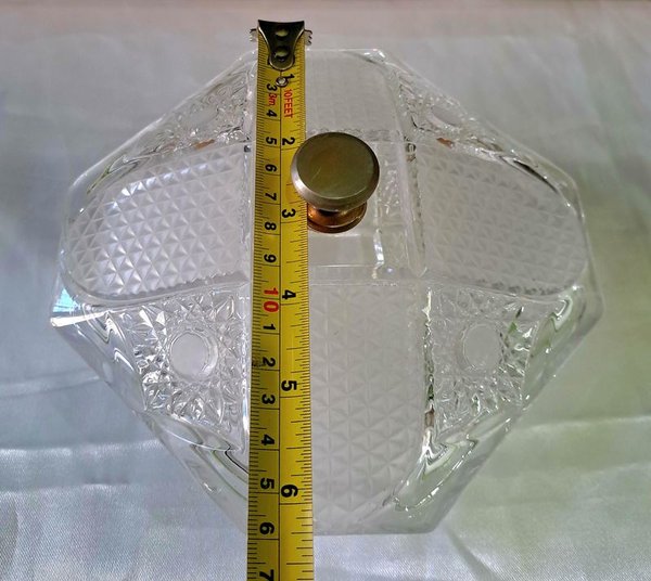Bombonera en cristal hialina y esmerilado con tirador metálico - imagen 4