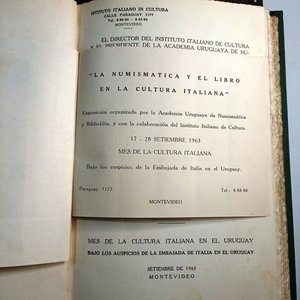 Publicaciones de la Academia Uruguaya de Numismática y Bibliofilia: Muestra Numismática 1960 y Cultura Italiana 1963 - imagen 14