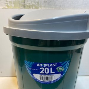 Papelera Plástica Verde 20L con Tapa Vaivén Gris y Base Negra - imagen 6