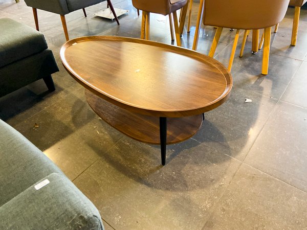 Mesa de centro ovalada y juego de comedor con 4 sillas