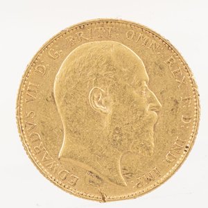Moneda de Oro Británica 1 Libra 1902 - 8g - imagen 2