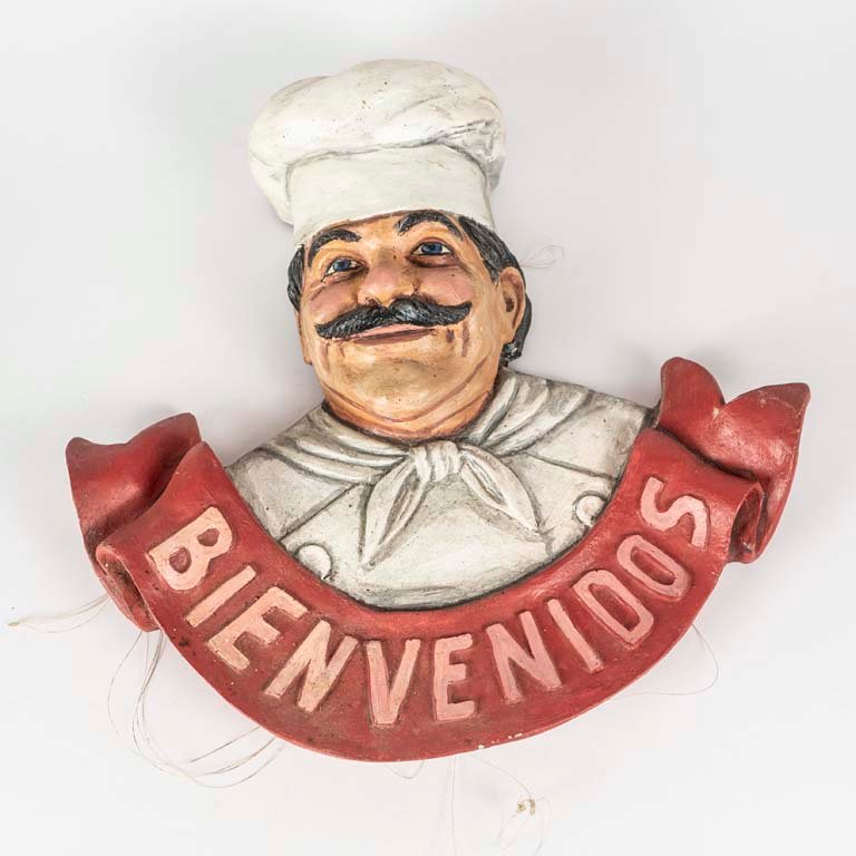 Lote anterior: Cartel de yeso con busto cocinero - Medidas: 40x43cm