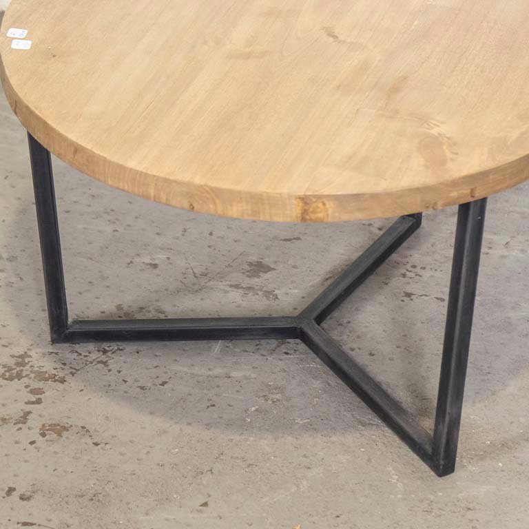 Mesa de living circular en madera y metal - imagen 3
