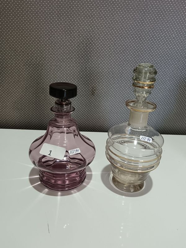 Dos botellones de cristal antiguos para decoración - imagen 1