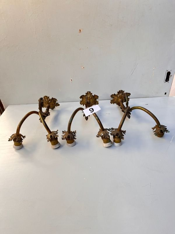 Bronce Apliques con Decoración de Hojas - imagen 1