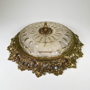 Plafon grande bronce labrado y vidrio diametro 48 cm - imagen 1