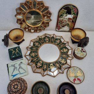 Lote de Espejos, Recipientes y Adornos Decorativos - imagen 3