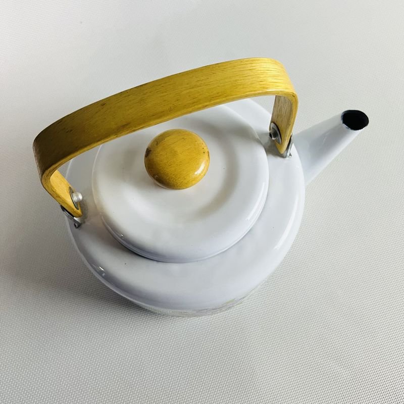 Caldera esmaltada con asa de madera - Teapot de porcelana - imagen 2