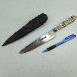 Cuchillo Criollo Antiguo Brouqua & Scholberg Montevideo con Cabo de Alpaca Repujada - imagen 4