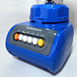Licuadora Eléctrica Wonderful Azul con Vaso Transparente y Botones de Velocidad (Sin Probar) - imagen 2