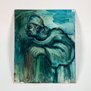 Lote anterior: Cuadro Óleo sobre Cartón: Hombre de Perfil sobre Fondo Celeste