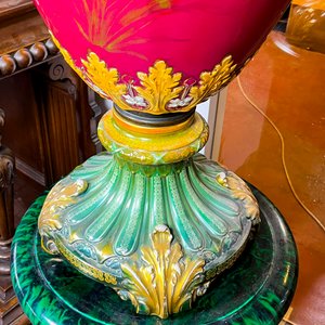 Gran Potiche Giratorio Royal Bonn en Porcelana Alemana con Pedestal - imagen 3
