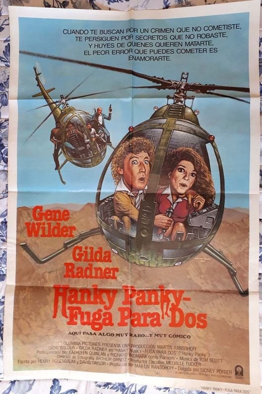 Poster Original Cine "Hanky Panky - Fuga Para Dos" (1982) Gene Wilder