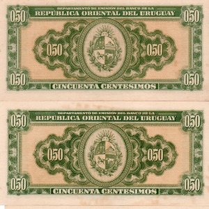 Lote de 4 Billetes Uruguayos de 50 Centésimos - Año 1939 - imagen 3