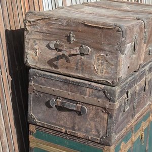 Lote de 3 baúles antiguos de viaje - imagen 6