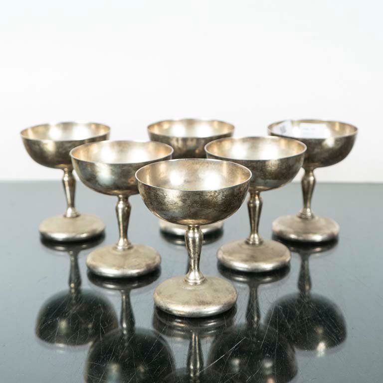 Set de 6 Copas de Platina Estilo Vintage