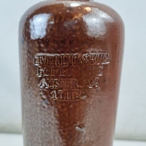 Botella Antigua de Gres Esmaltado Erven Lucas Bols Amsterdam 1 Litro - imagen 4