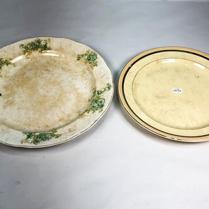 Dos Platos Centro Porcelana Inglesa Beige Floral J&G Meakin y Johnson Bros - imagen 1