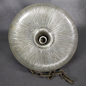 Plafón de Techo en Bronce y Vidrio Plateado con Cadena - imagen 4