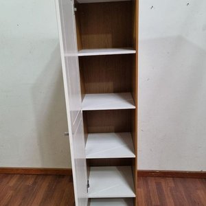 Mueble Auxiliar Blanco y Madera con Puerta y Estantes - imagen 2