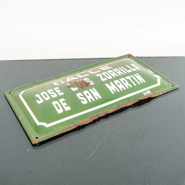 Chapa Esmaltada Antigua "Calle Jose Zorrilla"