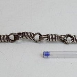 Sistema de esposas antiguas para una mano, transporte de prisioneros, metal plateado, 34cm - imagen 4