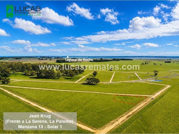 Terreno Esquinero 795 m2 en Rocha, a minutos de La Paloma y Laguna de Rocha