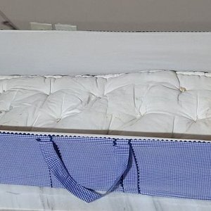 Porta Bebé Plegable Escocés Azul con Colchoneta de Lana - imagen 2