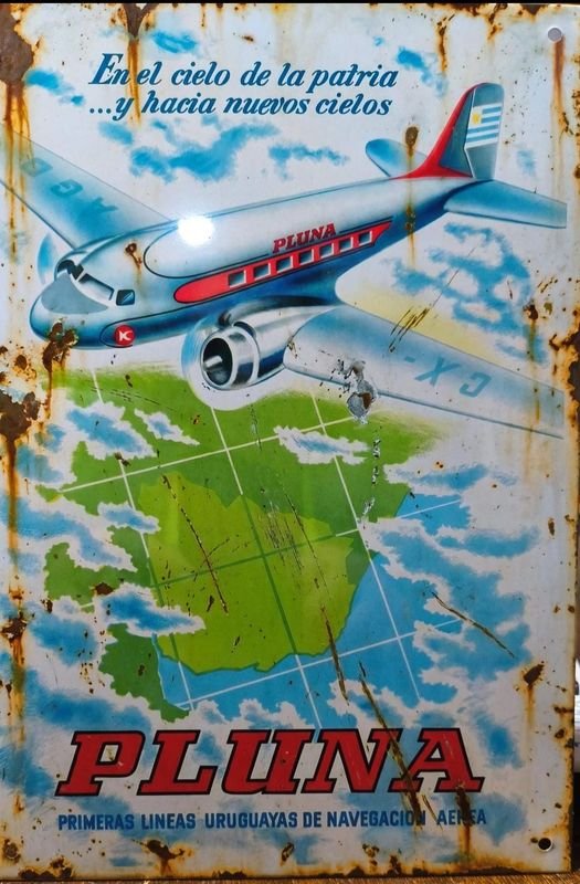 Cartel Metálico Decorativo PLUNA "En el cielo de la patria..."
