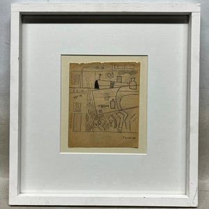 Composición de José Gurvich: Tinta y Lápiz sobre Papel (13 x 11 cm) - imagen 2
